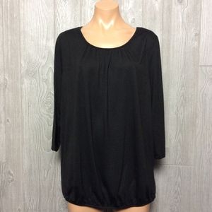 Black Sweet Stretch Long Sleeve Top